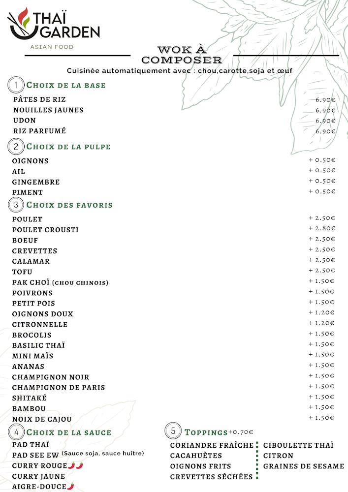 THAÏ GARDEN - Menu Image 2