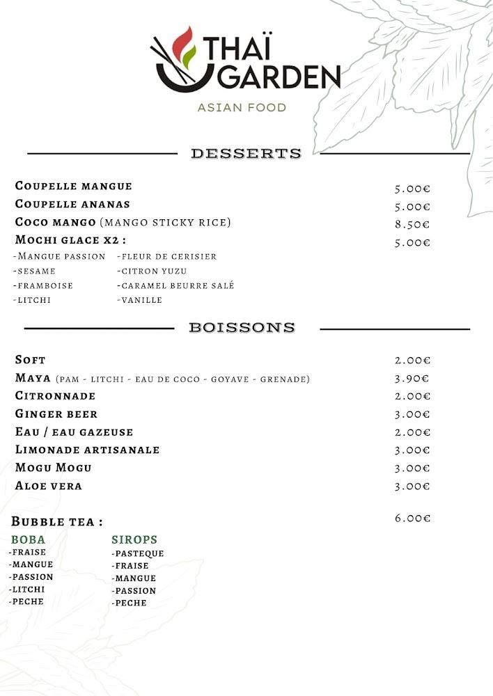 THAÏ GARDEN - Menu Image 3